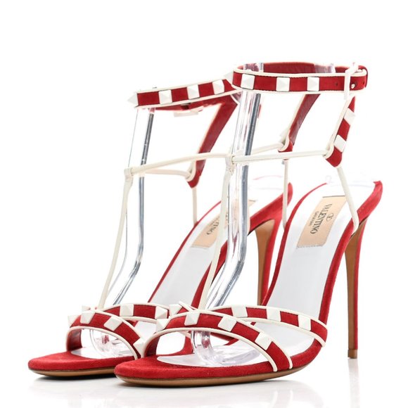 Valentino Garavani Free Rockstud T-strap Ankle Wrap High Sandals - Picture 4 of 4